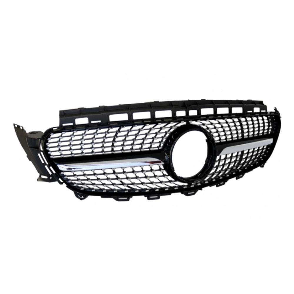 W213 Diamond Front Grille ABS / 2017-2019 (Chrome + Piano Black)