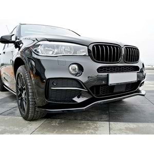 X5 F15 Max V1 Front Lip Piano Black Vacuum Plastic / 2013-2018