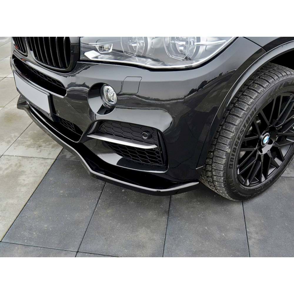 X5 F15 Max V1 Front Lip Piano Black Vacuum Plastic / 2013-2018