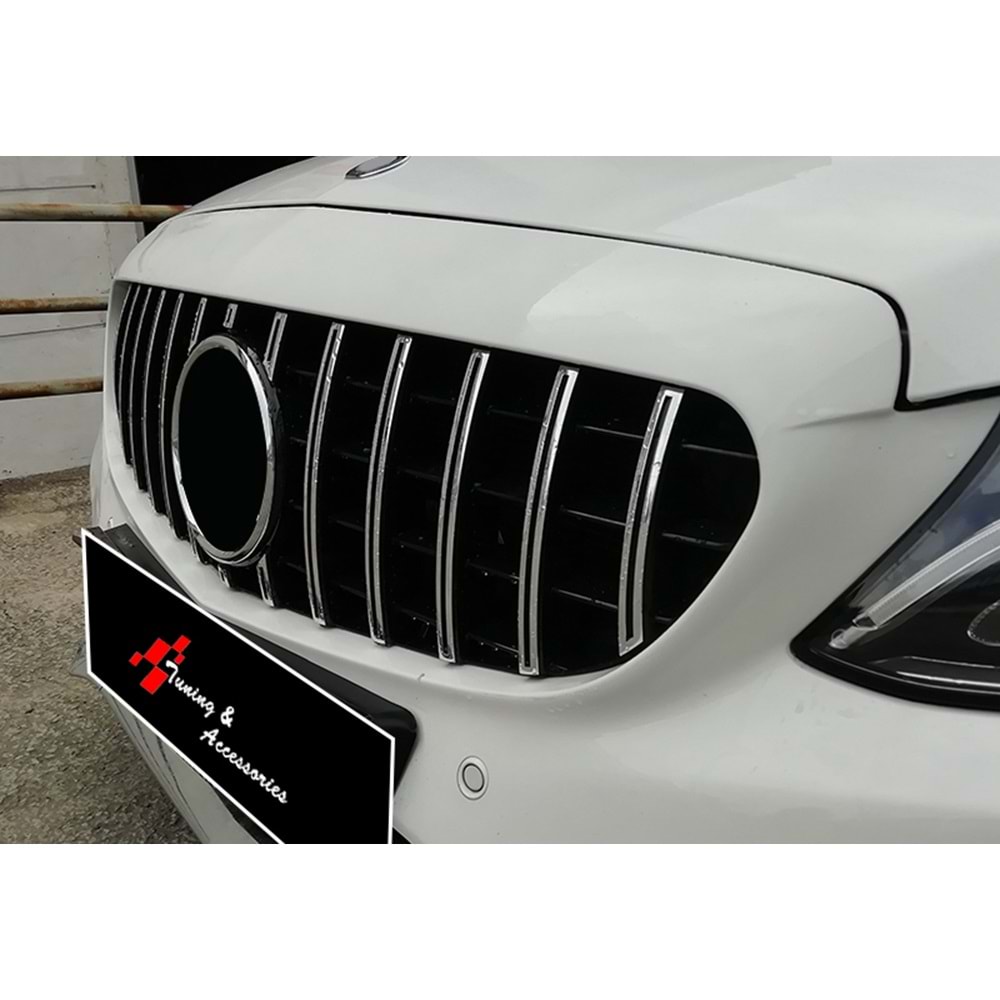 W205 GTR Front Grille ABS / 2015-2018 (Chrome Line + Piano Black)