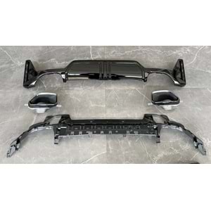 G20 LCI 340 M Performans Rear Diffuser Left - Right Single Output + Exhaust Tip Piano Black ABS / 2022 - up