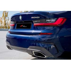 G20 340i Rear Diffuser Left+Right Single Output Piano Black ABS / 2019 - up