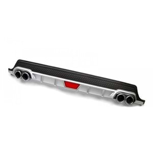 Universal Race B1 Style Rear Diffuser ABS / (Grey + Matte Black - Circle Exhaust Tips)