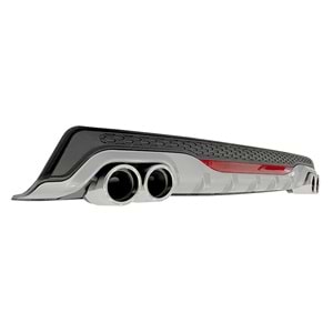 Universal AMG G Style Rear Diffuser ABS / (Grey + Matte Black - Circle Exhaust Tips)