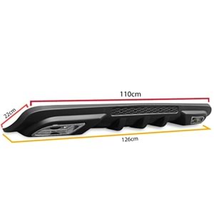 Universal Sport A2 Style Rear Diffuser ABS / (Matte Black - Square Exhaust Tips)