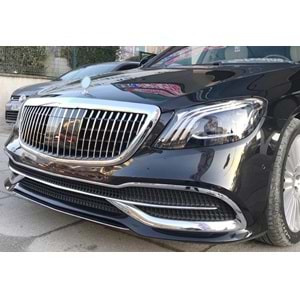 W222 Maybach Front Grille With Radar Slot ABS / 2013-up (Chrome + Piano Black)